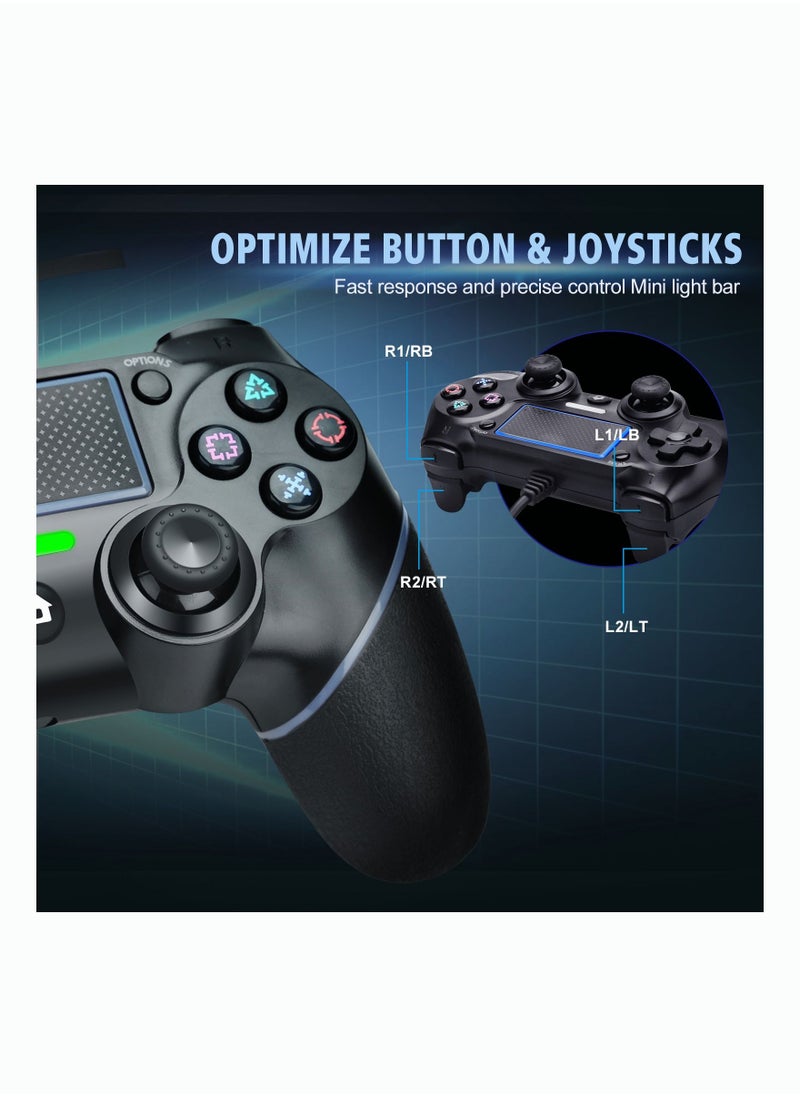 AccLoo - PS4 Controller, Wired Remote Controller for Playstation 4 Dual Vibration Shock Joystick Game pad for PS4/PS4 Slim/PS4 Pro and PC with 6ft Long USB Cable - Image 1