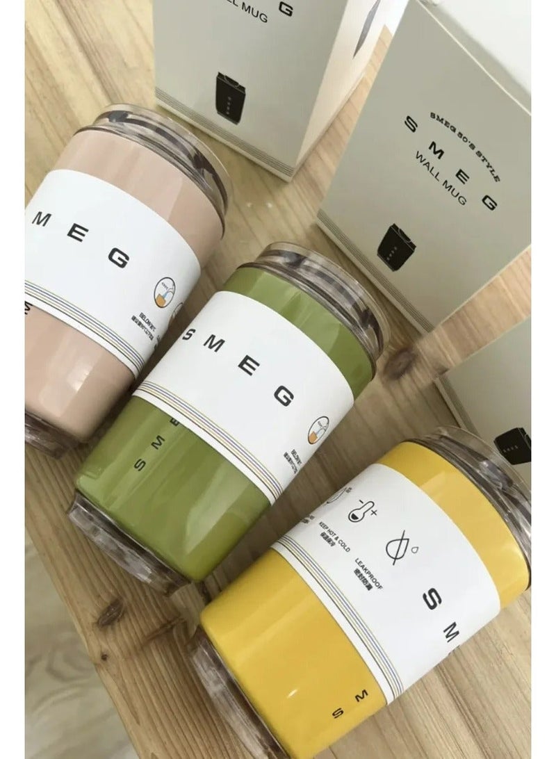 سميج 320ML كوب المشروبات السفر السيارة المحمولة كوب الشرب الفولاذ المقاوم للصدأ فراغ التسرب دليل 320ML القهوة ثيرموس (الوردي) - Image 4