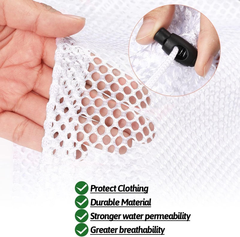 ChicAbode 2 Packs Mesh Wash Bags, Travel Laundry Bags, Reusable Durable Washing Net Bag, Drawstring Design Wash Bags for Blouse, Baby Clothes, Underwear, Dirty Clothes Package - Image 3