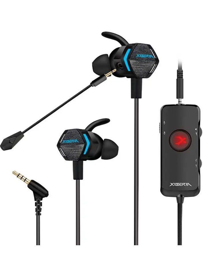 XIBERIA MG-2 In-Ear Wired Gaming Headset Built-in Sound Card with Detachable HD Microphone with External Extra Sound Card for PC and Mobile Phone - Image 1