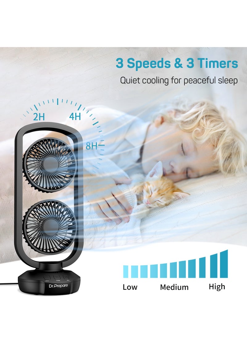 Dr. Prepare Tower Fan Oscillating Fan, Portable Desk Fan with 3-Speed Options, 110° Oscillation, 3 Timers, Personal Quiet Table Fan for Home Office Desktop Bedroom - Image 5