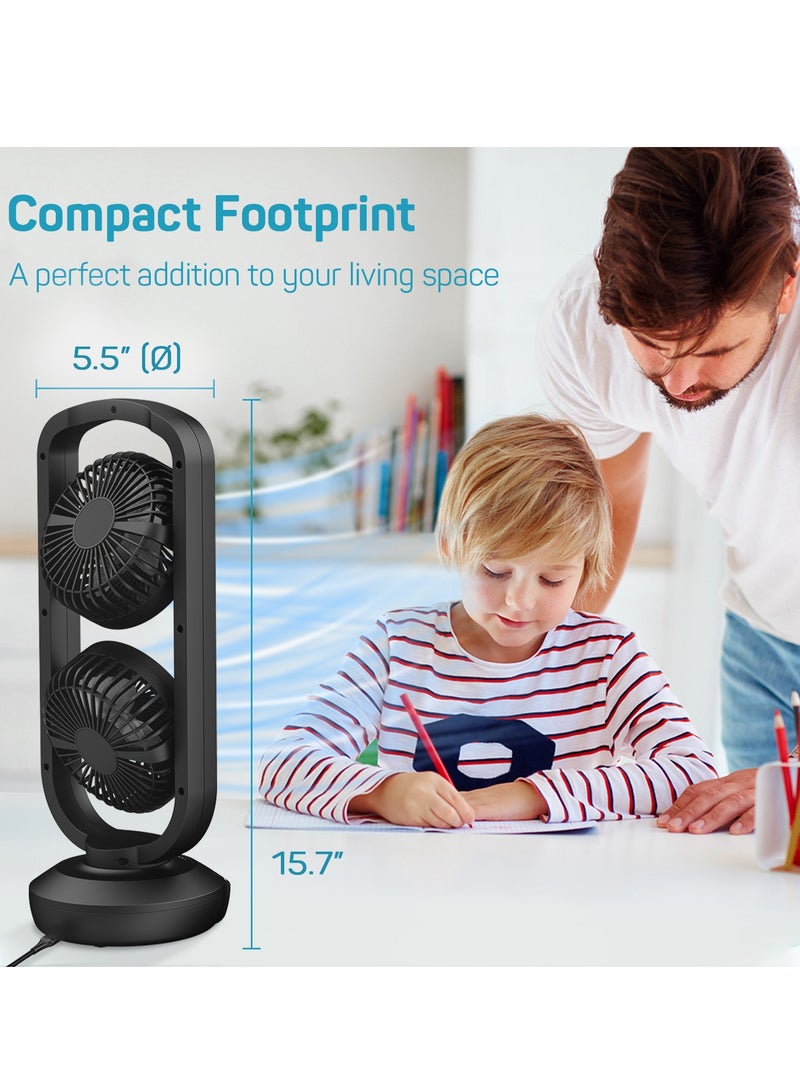 Dr. Prepare Tower Fan Oscillating Fan, Portable Desk Fan with 3-Speed Options, 110° Oscillation, 3 Timers, Personal Quiet Table Fan for Home Office Desktop Bedroom - Image 4