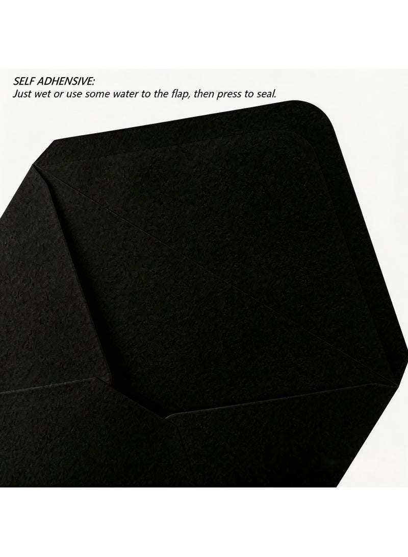BenQuand 20 Pcs  Envelop with Gold Embossed Patterns,  Black Self Adhesive Envelopes for Invitations, Great for Graduation, Invitation, Wedding and RSVP Cards,4.2x6.2 inch - Image 5