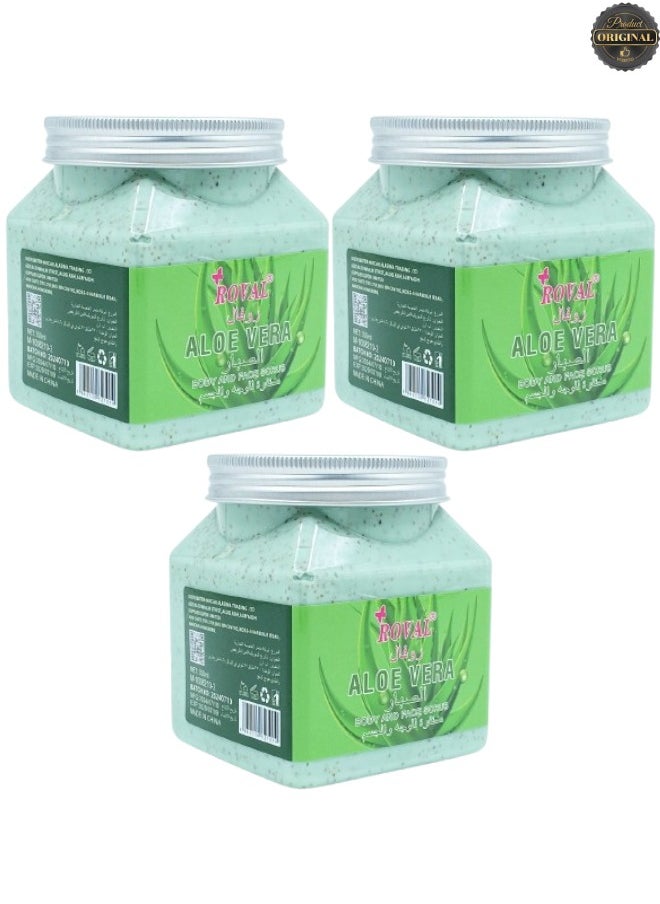 ROVAL 3 Pieces Aloe Vera Body And Face Scrub  - Image 1