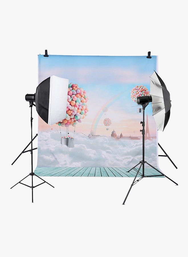 7x5ft Balloon And Rainbow Pattern Photography Studio Background, Girl Birthday Party Decoration Photography Backdrop Baby Shower Banner Newborn Portrait Photo Studio Props Vinyl Wallpaper - Image 5