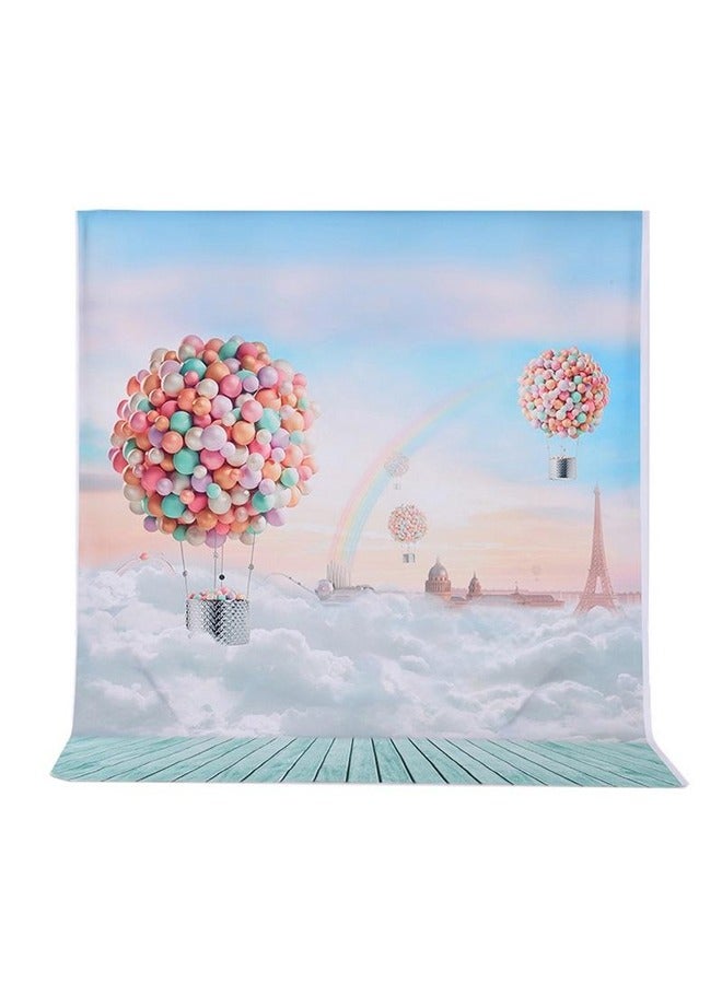 7x5ft Balloon And Rainbow Pattern Photography Studio Background, Girl Birthday Party Decoration Photography Backdrop Baby Shower Banner Newborn Portrait Photo Studio Props Vinyl Wallpaper - Image 3