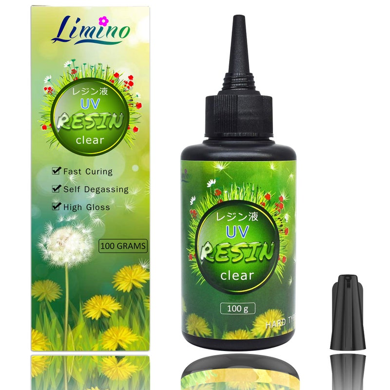 Limino UV Resin - Improved 100g Crystal Clear Ultraviolet Curing Epoxy Resin for DIY Jewelry Making, Casting & Coating - Hard UV Glue Solar Cure Sunlight Activated Resin for DIY Resin Mold, Craft Decoration - Image 1