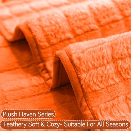 HOKIPO 'Plush Haven' Premium Anti Slip Sofa Cover Mat for 1/2/3 Seater & L Shape Sofa. Make Your Own Sofa Cover Set, Mat Length 90(D) X 120(L) cm, Orange (AR-5033-OR) - Image 5