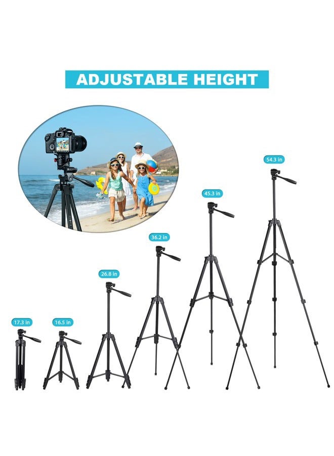 PHOPIK 55" Phone Tripod, Aluminum Extendable Tripod Stand with Shutter, Carrying Bag, Compatible with iPhone/Android/Sport Camera Perfect for Video Recording/Selfies/Live Stream/Vlogging - Image 4