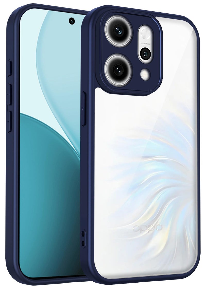 Kapa Hawkeye Clear Slim Tough Back Cover for Oppo Reno 14 Pro 5G | Camera Lens Protector Anti Yellow Shockproof Clear Hybrid Case Cover (Blue) - Image 1