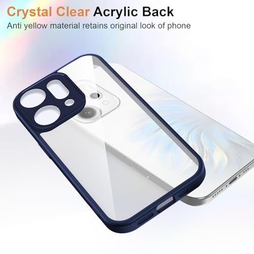 Kapa Hawkeye Clear Slim Tough Back Cover for Oppo Reno 14 Pro 5G | Camera Lens Protector Anti Yellow Shockproof Clear Hybrid Case Cover (Blue) - Image 3
