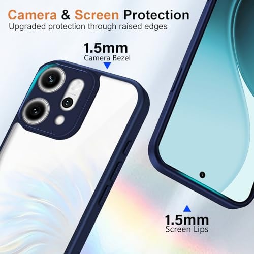 Kapa Hawkeye Clear Slim Tough Back Cover for Oppo Reno 14 Pro 5G | Camera Lens Protector Anti Yellow Shockproof Clear Hybrid Case Cover (Blue) - Image 4