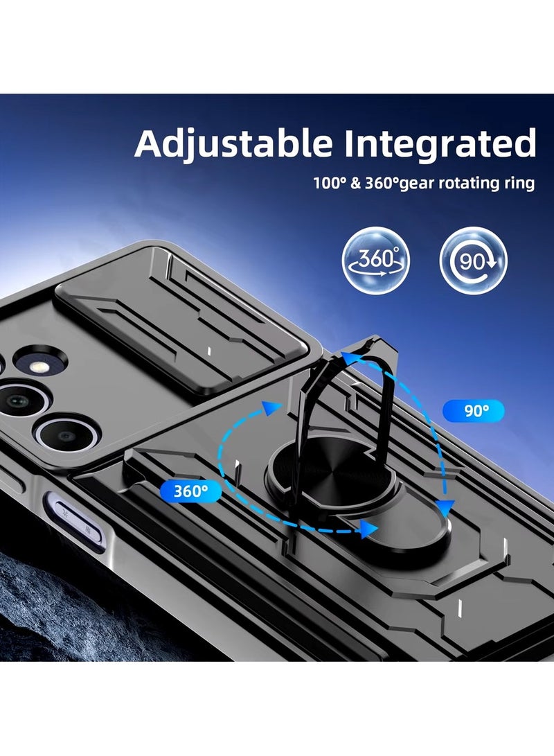 Techie Samsung Galaxy A36 Slide Armor Case with 360° Ring, Magnetic Stand, Card Holder, Camera Shield & Mil-Grade Drop Protection - Image 4