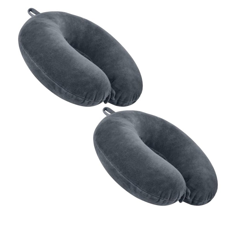 Hundur Store Hundur Store Premium Fiber Filled Neck Pillow, Aeroplane Travel Pillow Neck Adjustable 360 Degree Support Headrest Neck Support Comfortable Pillow Pack of 2 - Image 1