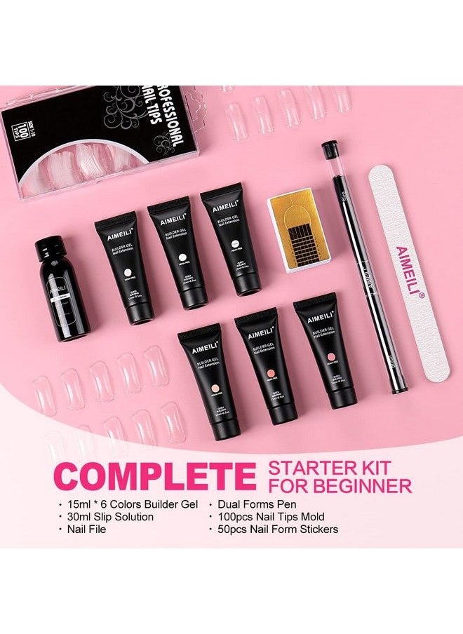 AIMEILI Hema Free Builder Gel For Nails 6 Colors 15Ml Nail Extension Kit U V Led Nail Enhancement Gel Starter Kit With False Nail Kit  - Image 3