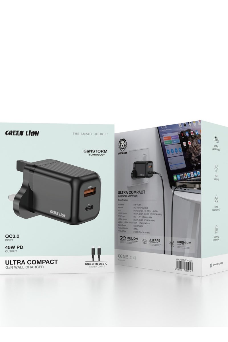 GREEN LION Ultra Compact GaN Wall Charger / Fast Charger / 45W PD OUTPUT - Image 5