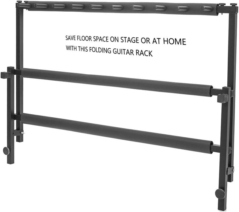 Morimoe Guitar Bass Stand for Multiple Guitars Display Foldable Rack (9-Space) - Image 3