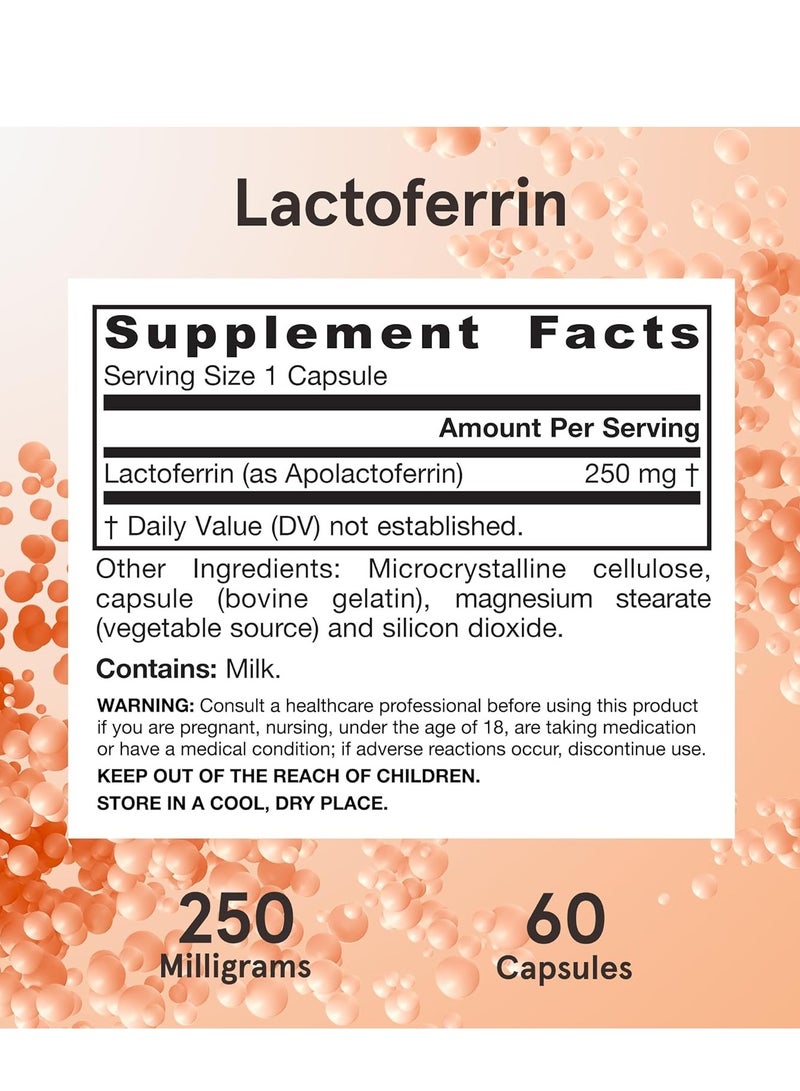 جارو فورملاز لاكتوفيرين 250 ملغ جليكوبروتين داعم للمناعة لدعم صحة الجهاز المناعي، 60 كبسولة، 60 حصة، قد تختلف العبوة - Image 3