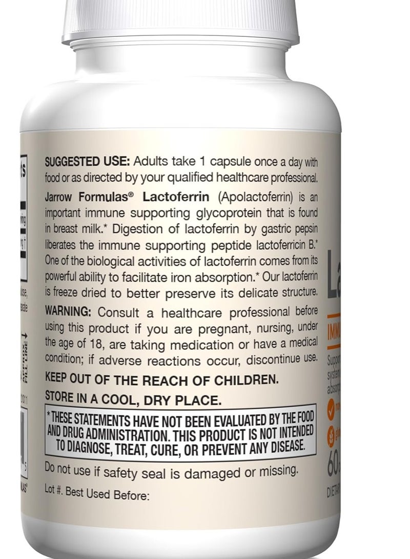 جارو فورملاز لاكتوفيرين 250 ملغ جليكوبروتين داعم للمناعة لدعم صحة الجهاز المناعي، 60 كبسولة، 60 حصة، قد تختلف العبوة - Image 4