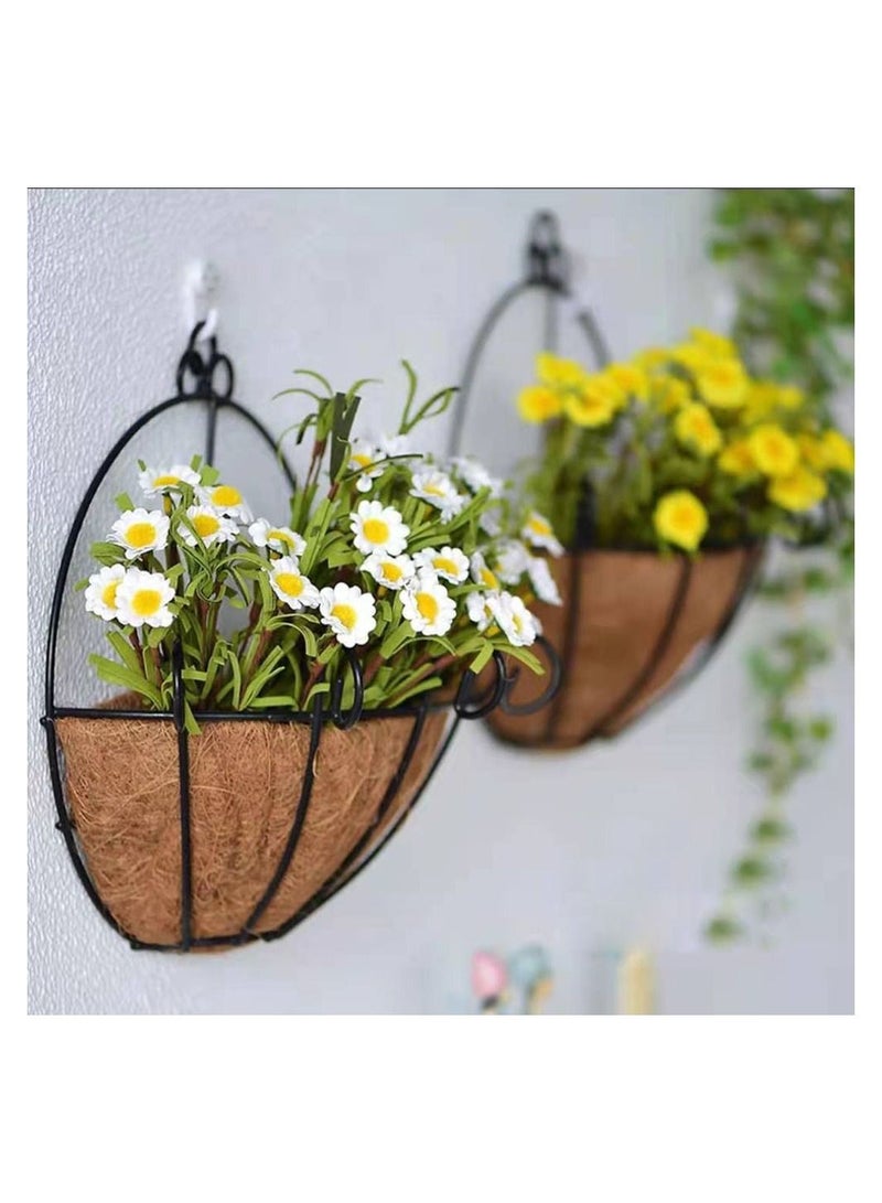 LINGWEI LINGWEI Metal Wall Hanging Planter Basket with Coco Liner Half Round Wire Plant Holder  - Image 5