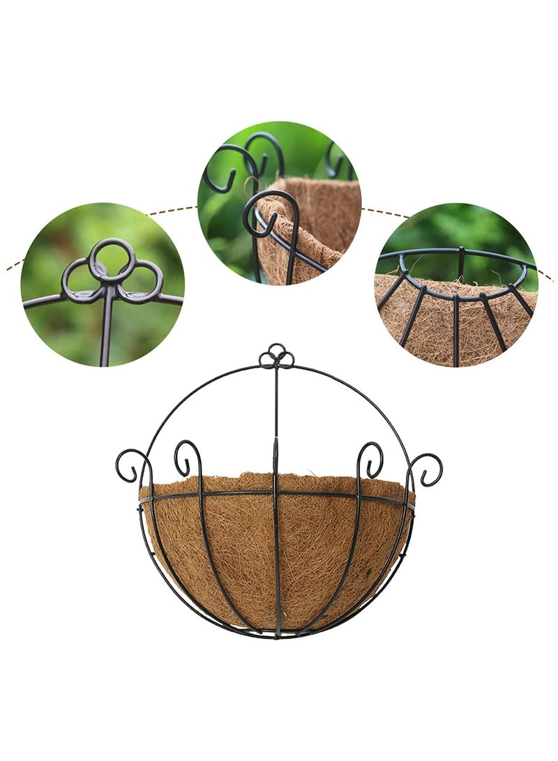 LINGWEI LINGWEI Metal Wall Hanging Planter Basket with Coco Liner Half Round Wire Plant Holder  - Image 3