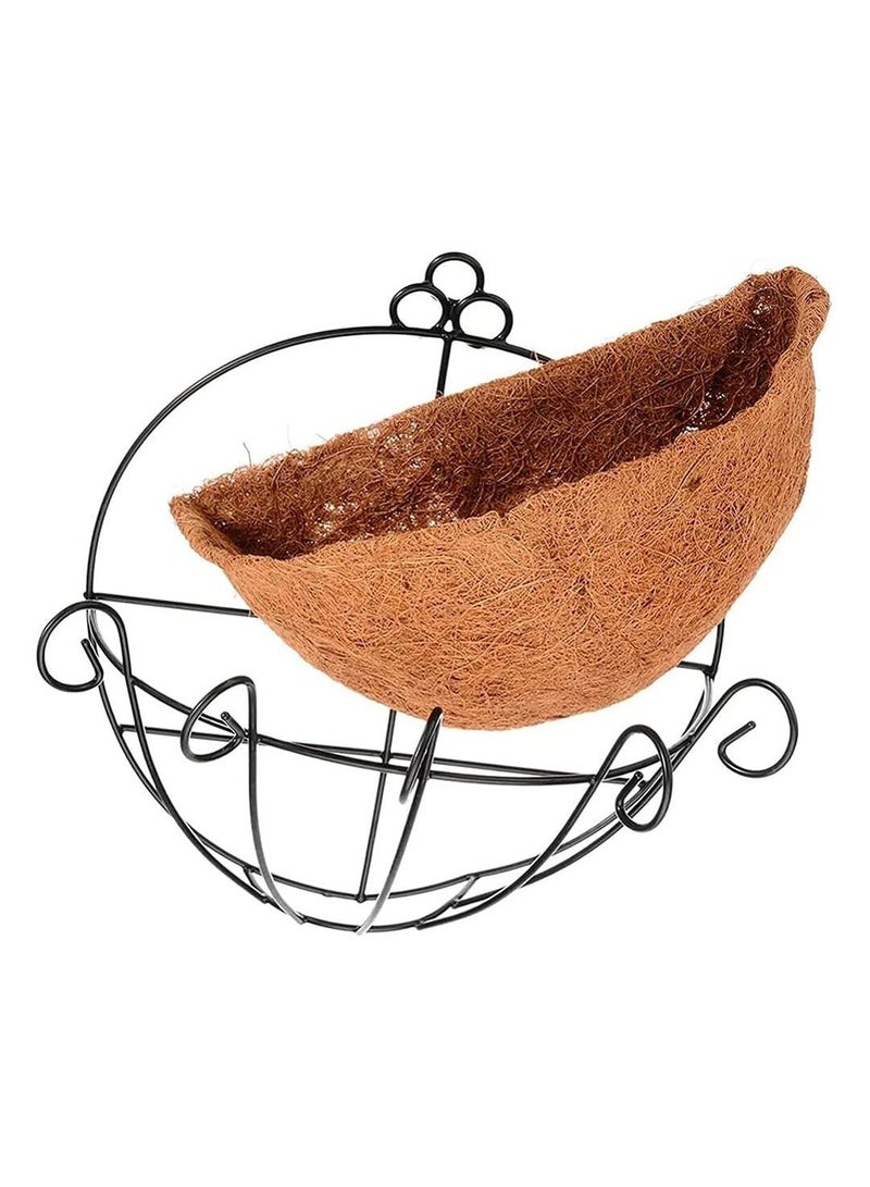 LINGWEI LINGWEI Metal Wall Hanging Planter Basket with Coco Liner Half Round Wire Plant Holder  - Image 4