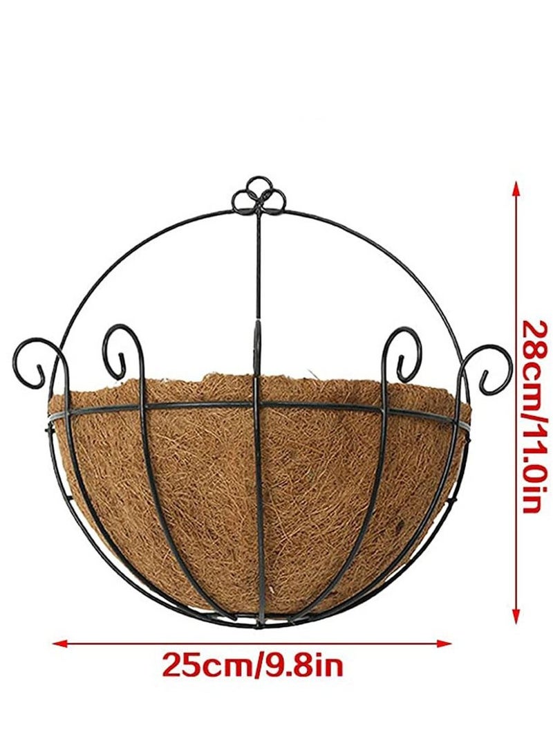 LINGWEI LINGWEI Metal Wall Hanging Planter Basket with Coco Liner Half Round Wire Plant Holder  - Image 2
