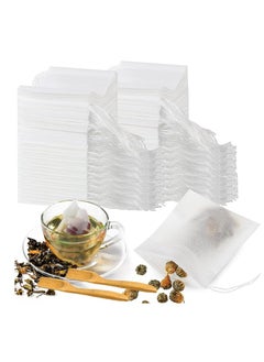 Pcs Disposable Tea Bags for Loose Leaf Tea, Drawstring Empty Tea Infuser with 2 Pcs Tea Spoon, Natural Material Tea Filter Bags for Loose Leaf Tea, Coffee