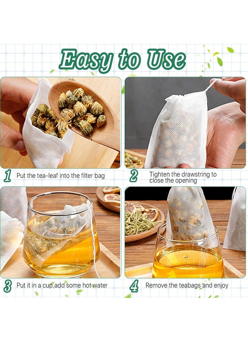 Generic - Pcs Disposable Tea Bags for Loose Leaf Tea, Drawstring Empty Tea Infuser with 2 Pcs Tea Spoon, Natural Material Tea Filter Bags for Loose Leaf Tea, Coffee - Image 1