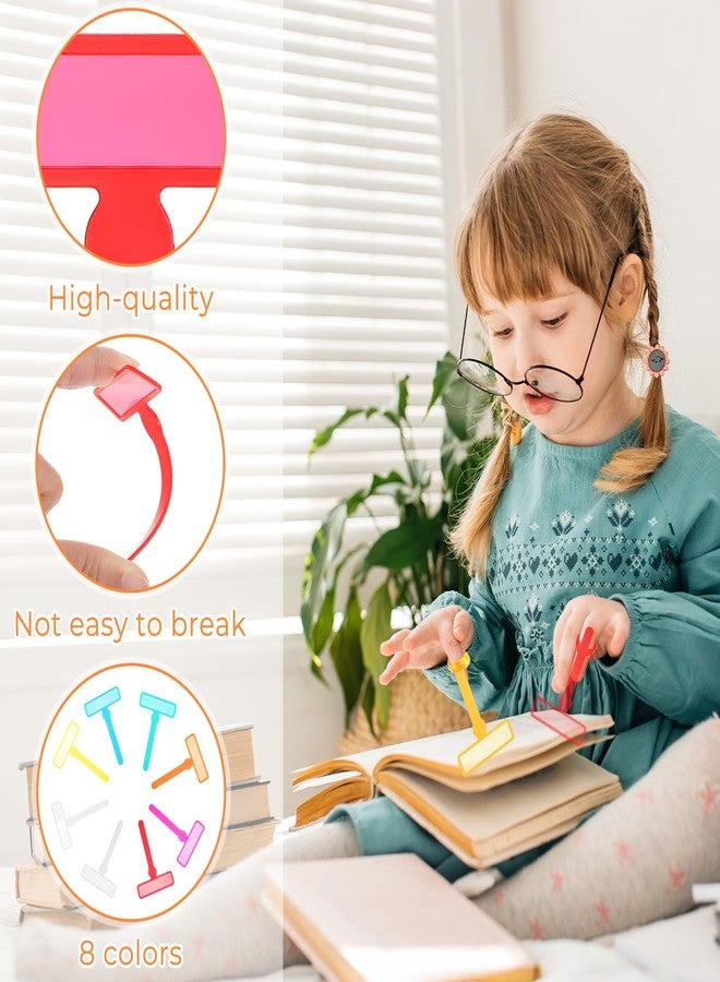 InnoHHustle ١٦ قطعة من أدوات عسر القراءة للأطفال، أدوات قراءة ملونة، أدوات تتبع الأصابع، شرائط إرشادية للقراءة، مؤشرات الأصابع، أقلام تظليل بحلقات للأصابع، أدوات تتبع القراءة للأطفال، أغطية ملونة. - Image 3