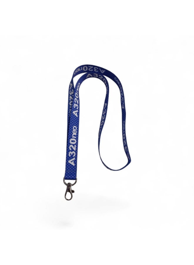 Fighter Gifts A320 NEO BLUE CHECKERED LANYARD - Image 2