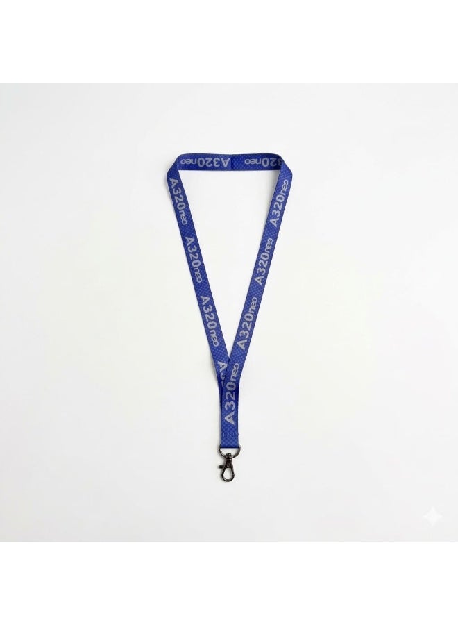 Fighter Gifts A320 NEO BLUE CHECKERED LANYARD - Image 1