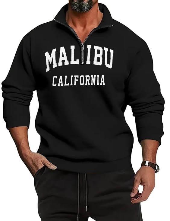 JVX Men's Wool Blend Round Neck SWEATSHIRT-03_Black - Image 1