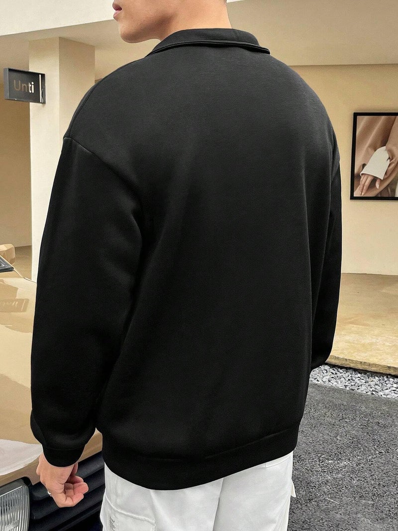JVX Men's Wool Blend Round Neck SWEATSHIRT-03_Black - Image 3