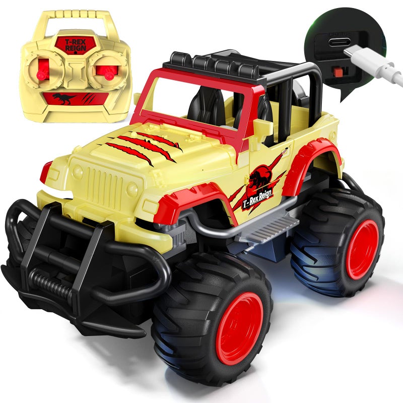 Tecnock Mini RC Car for Kids 132 Scale Remote Control Car with TypeC Rechargeable Battery 24GHz Durable Small RC Truck with Easy Joystick Indoor Outdoor Toy Gift for Boys and Girls - Image 3