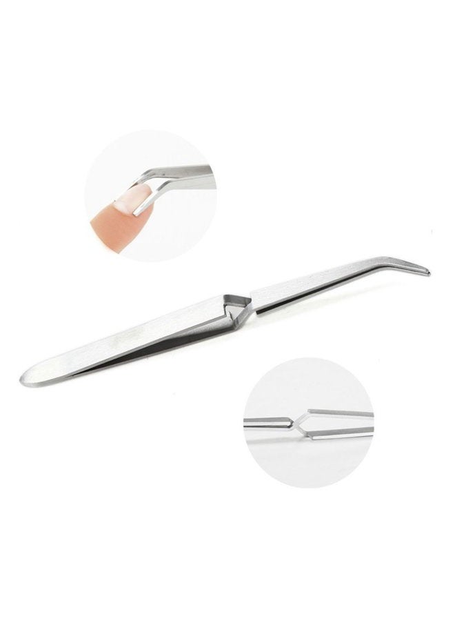 Rolabling Nail Art Tweezers Manicure Rhinestones Picking Tools Trimmers Stainless Steel Nail Art Tools (Size-1) - Image 1