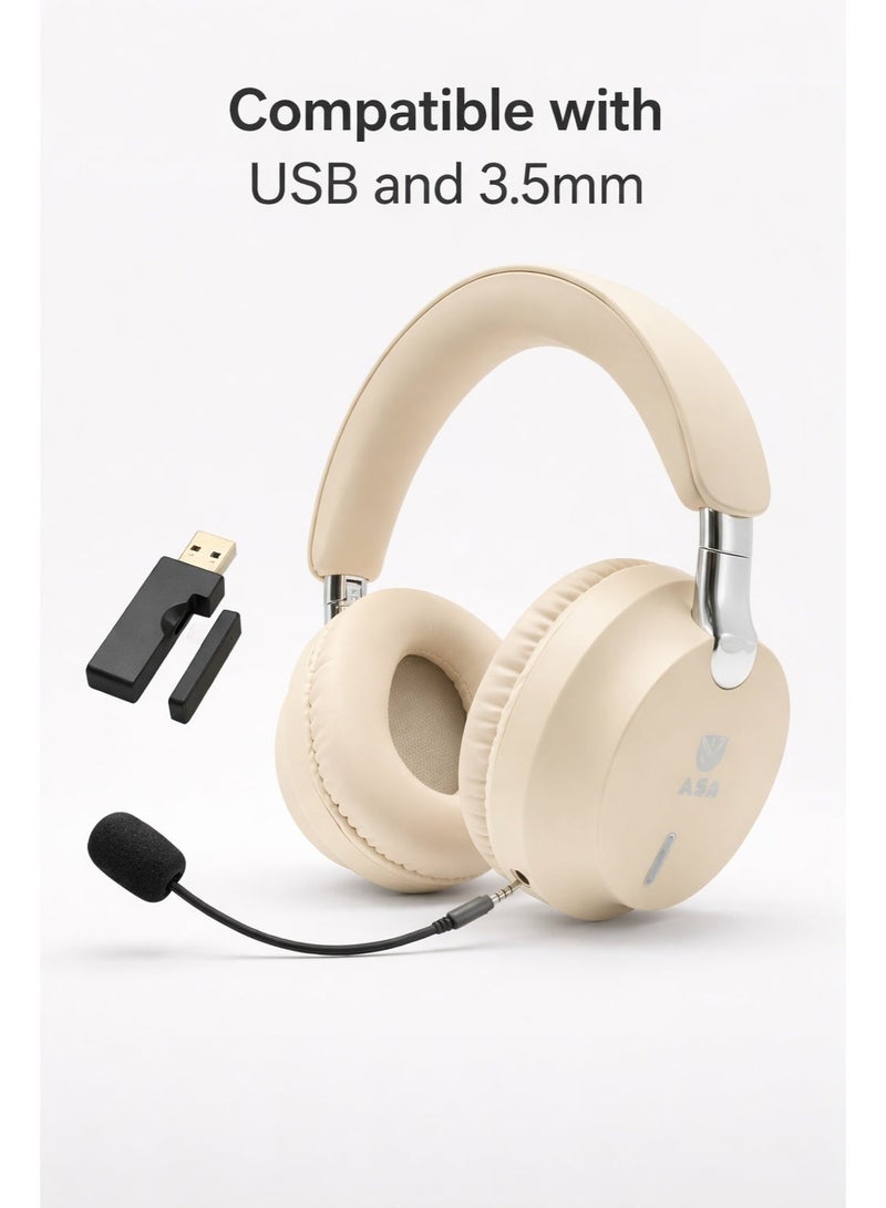 ASA A10 PRO Wireless Gaming Headset – 3-Mode Connectivity (2.4GHz, Bluetooth 5.3 & Wired), 40ms Ultra-Low Latency, Noise-Canceling Microphone, 40+ Hour Battery, Over-Ear Headphones - Image 1