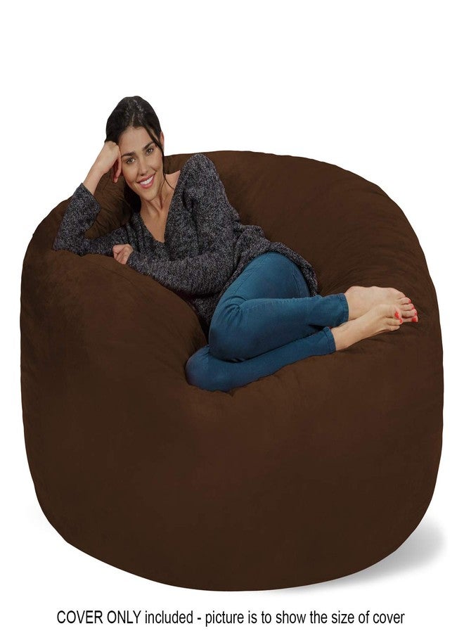Chill Sack Bean Bag Chair Cover, 5-Feet, Microsuede -Chocolate - Image 2