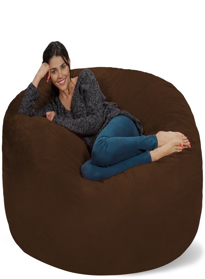 Chill Sack Bean Bag Chair Cover, 5-Feet, Microsuede -Chocolate - Image 1