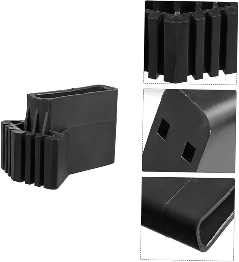 6Pcs Black Ladder Foot Covers Non Slip Stairs Mats Protector Caps - Image 5