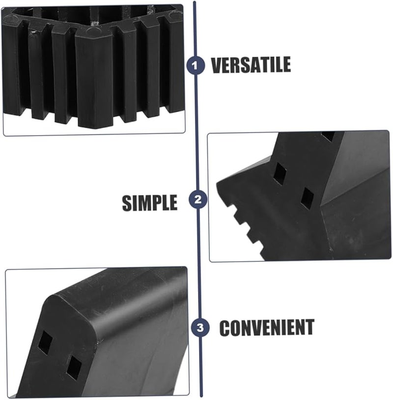 6Pcs Black Ladder Foot Covers Non Slip Stairs Mats Protector Caps - Image 3