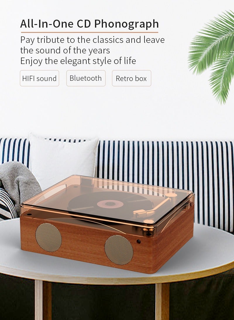Retro Portable CD Player with Bluetooth Speaker – HiFi Sound, Multi-Mode Playback, Remote Control, Built-in Stereo Speakers, 2000mAh Rechargeable Battery - Image 2