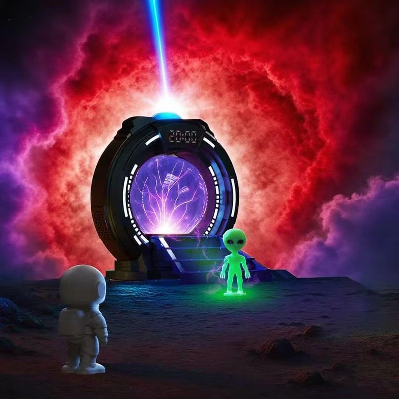 XGHJ Northern Lights Projector Stargate Galaxy Night Light Plasma Globe Lamp with White Noise Sound Machine , Bluetooth Music, Time Alarm Clock, Kids Room Decor, Gift for Christmas Birthday Valentine's Day - Image 2
