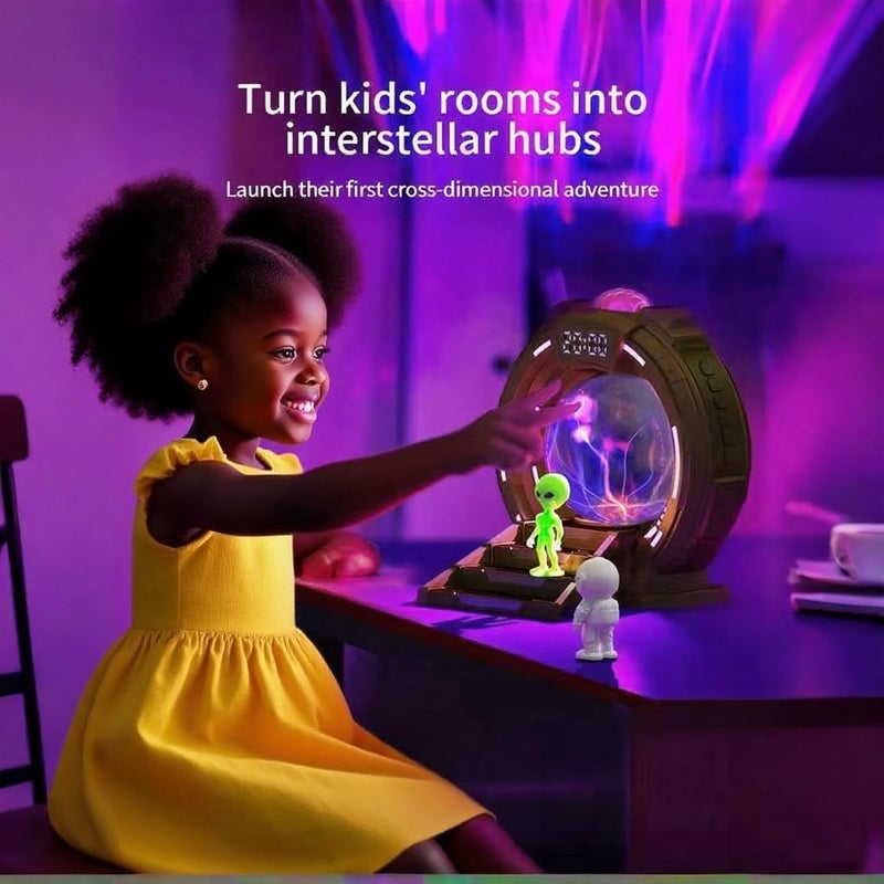 XGHJ Northern Lights Projector Stargate Galaxy Night Light Plasma Globe Lamp with White Noise Sound Machine , Bluetooth Music, Time Alarm Clock, Kids Room Decor, Gift for Christmas Birthday Valentine's Day - Image 4
