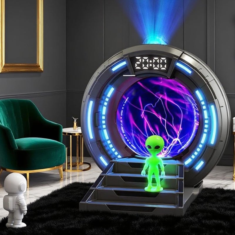 XGHJ Northern Lights Projector Stargate Galaxy Night Light Plasma Globe Lamp with White Noise Sound Machine , Bluetooth Music, Time Alarm Clock, Kids Room Decor, Gift for Christmas Birthday Valentine's Day - Image 1