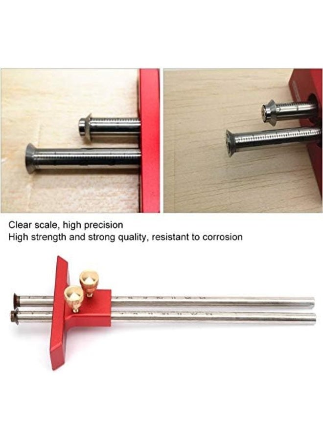 Wood marking gauge, Durable Stainless Steel Woodworking Double Head Scriber Ruler Marking Gauge Wood Scribe Tool Carpentry For Carpenter - Image 5