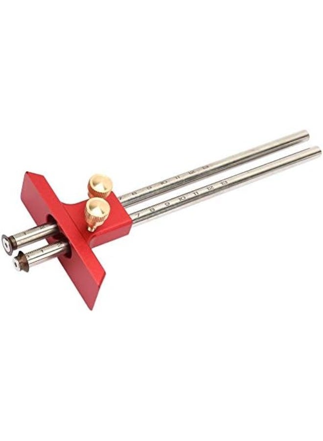 Wood marking gauge, Durable Stainless Steel Woodworking Double Head Scriber Ruler Marking Gauge Wood Scribe Tool Carpentry For Carpenter - Image 2