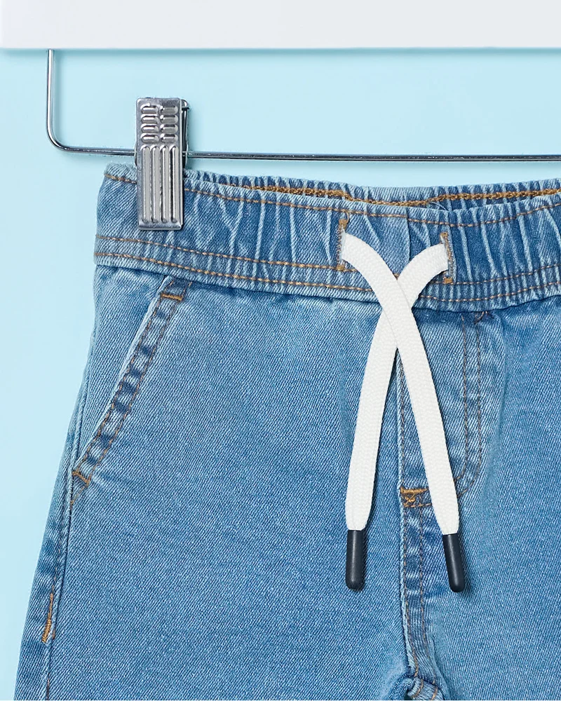 Redtag Boys Blue Pull On Cargo Shorts