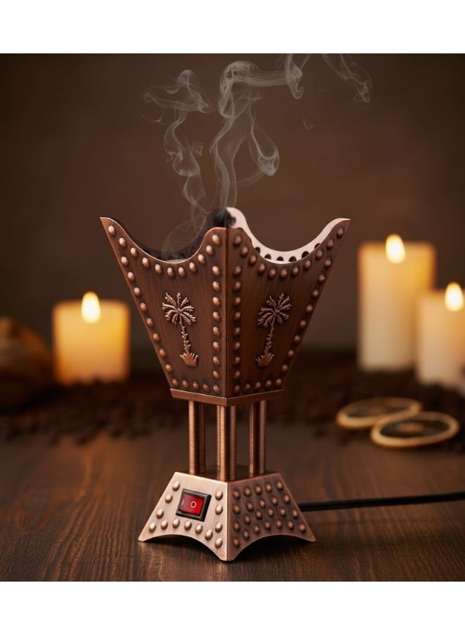 Large Quadrilateral Incense Burner WF012 – Brown – Elegant Decorative Design - Image 1