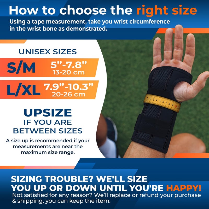 DR. BRACE Adjustable Wrist Brace Night Support for Carpal Tunnel, Doctor Developed, Upgraded with Double Splint & Therapeutic Cushion,Hand Brace for Pain Relief,Injuries,Sprains (S/M Left Hand, Black) - Image 5
